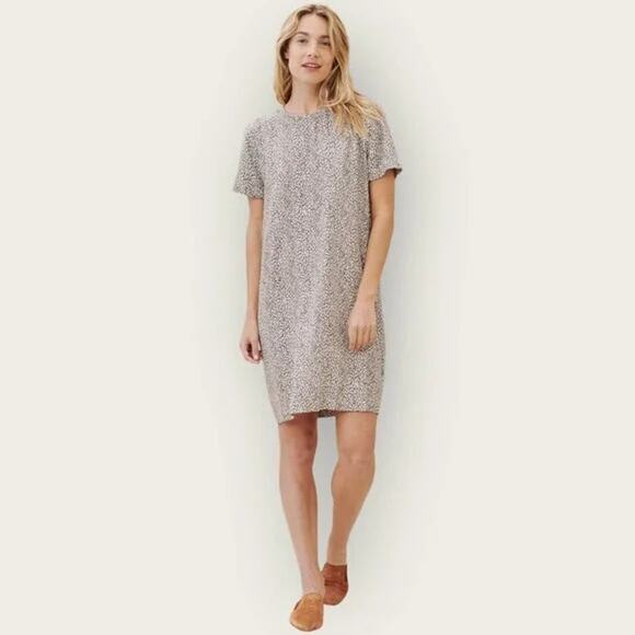 Jenni Kayne Leopard T-Shirt Dress | Medium | Brown Short Sleeve Cottage Coastal - Picture 5 of 10